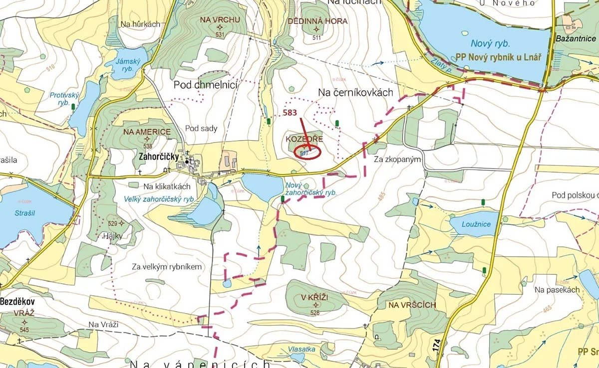 Dražba pozemku 1221 m²